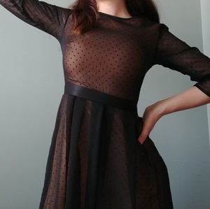 H&M Sheer Black Polka Dot Dress
